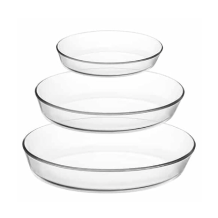 Oven-Safe Borosilicate Glass Dishes - 3 Pack