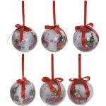 Shatterproof Christmas Balls Ornaments 80mm - Set Of 6