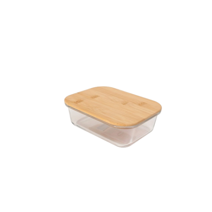 Bamboo And Glass Lunch Box - M