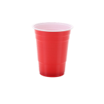 Disposable Plastic Festival Cups Red/White - 500ml - 100 Pack