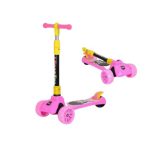 Kids Ride on Scooter with Flashing Wheels - Pink