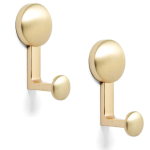 Kitro Robe Hook ,Modern Brushed Gold 88mm x 45 mm 2 Piece