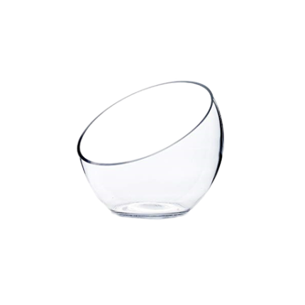 Clear Glass Angled Rose Vase or Bowl - L
