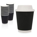 Ripple Coffe Cups with Lids - Pack of 25