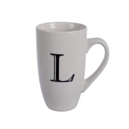 Mug Daily Tall Letter L,400ml (4 Pack)