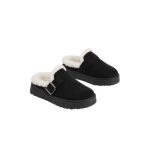 Women's Winter Slipper with Buckle Strap - Brown - UK 3