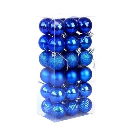 3 Styles Decorative Christmas Ball Ornament Set - 20pcs - 6cm - Silver