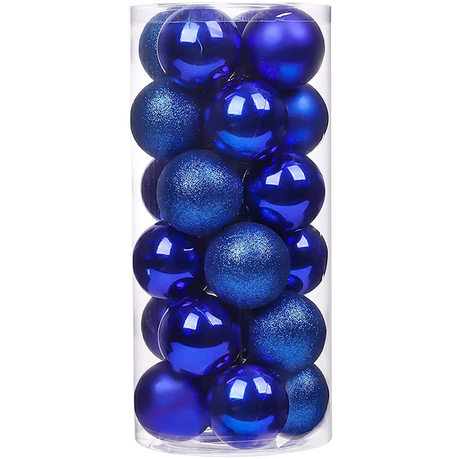 s-pdpxl 24 Pieces 5cm Christmas Balls Decors - Blue - Image 1