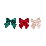 Elegant Christmas Velour Bows - 9 Piece