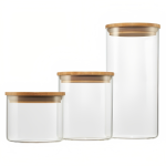 Transparent, Brown Storage Containers 3 Different size