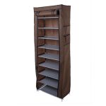9-Tiers Covered Shoe Rack Organizer - Grey