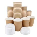8 oz Light Brown Ripple Cup - 25 Pieces