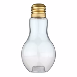 Light Bulb Glass Bottle with Golden Lid - Set Of 6 - M