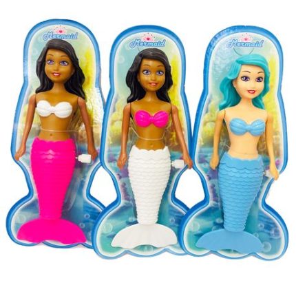 Wind Up Swimming Mermaid Dolls 18cm - Set of 6