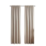 Blockout Embossed Taped Curtain Taupe (230cm x 218 cm)