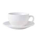 Ceramic Round Coffee Cup and Saucer Set - White