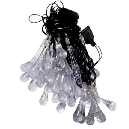 Extendable Waterdrop Shaped LED String Lights for Christmas & Parties - White Light