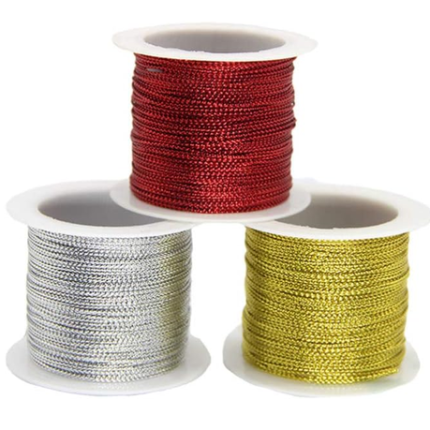 Metallic Craft Thread Cord For Jewelry Making Gift- Set Of 12