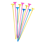 Balloon Sticks with Cups - Assorted Colours (Pack of 10)