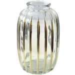 Gold Ribbed Design Glass Vase - SetOf 2 (11cm)