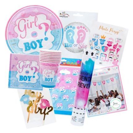 Gender Reveal Complete Party Box - 10 invites - Pink