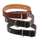 Bulk Pack 5x Pet Dog-Collar Leather Rivetted 25mm