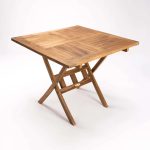 90Cm Square Teak Table Slat Legs