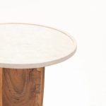 Ami Marble Top Solid Wood Side Table - Image 3