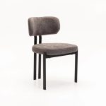 Ark Fabric Dining Chair-Black Leg
