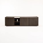 Ash 180Cm 3 Door Tv Unit With Travertine Look Top - Image 3