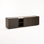 Ash 180Cm 3 Door Tv Unit With Travertine Look Top