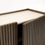 Ash 180Cm 3 Door Tv Unit With Travertine Look Top - Image 5