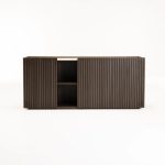 Ash 3 Door Sideboard With Travertine Look Top - Image 3