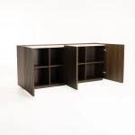Ash 3 Door Sideboard With Travertine Look Top - Image 2