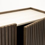 Ash 3 Door Sideboard With Travertine Look Top - Image 5