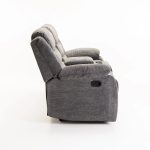 Baz Fabric 2 Seater Recliner With Console - Grey - Image 4