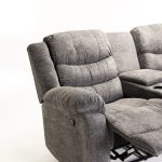Baz Fabric 2 Seater Recliner With Console - Grey - Image 7