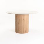 Belle 120Cm Round Stone Top Dining Table