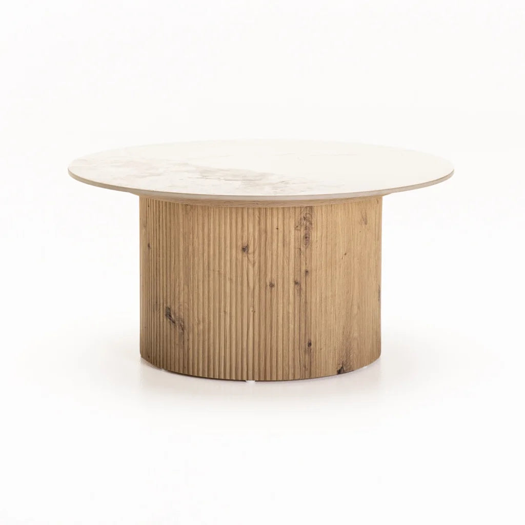 decofurn-furniture-belle-80cm-round-stone-top-coffee-table-545 Belle 80Cm Round Stone Top Coffee Table - Image 1