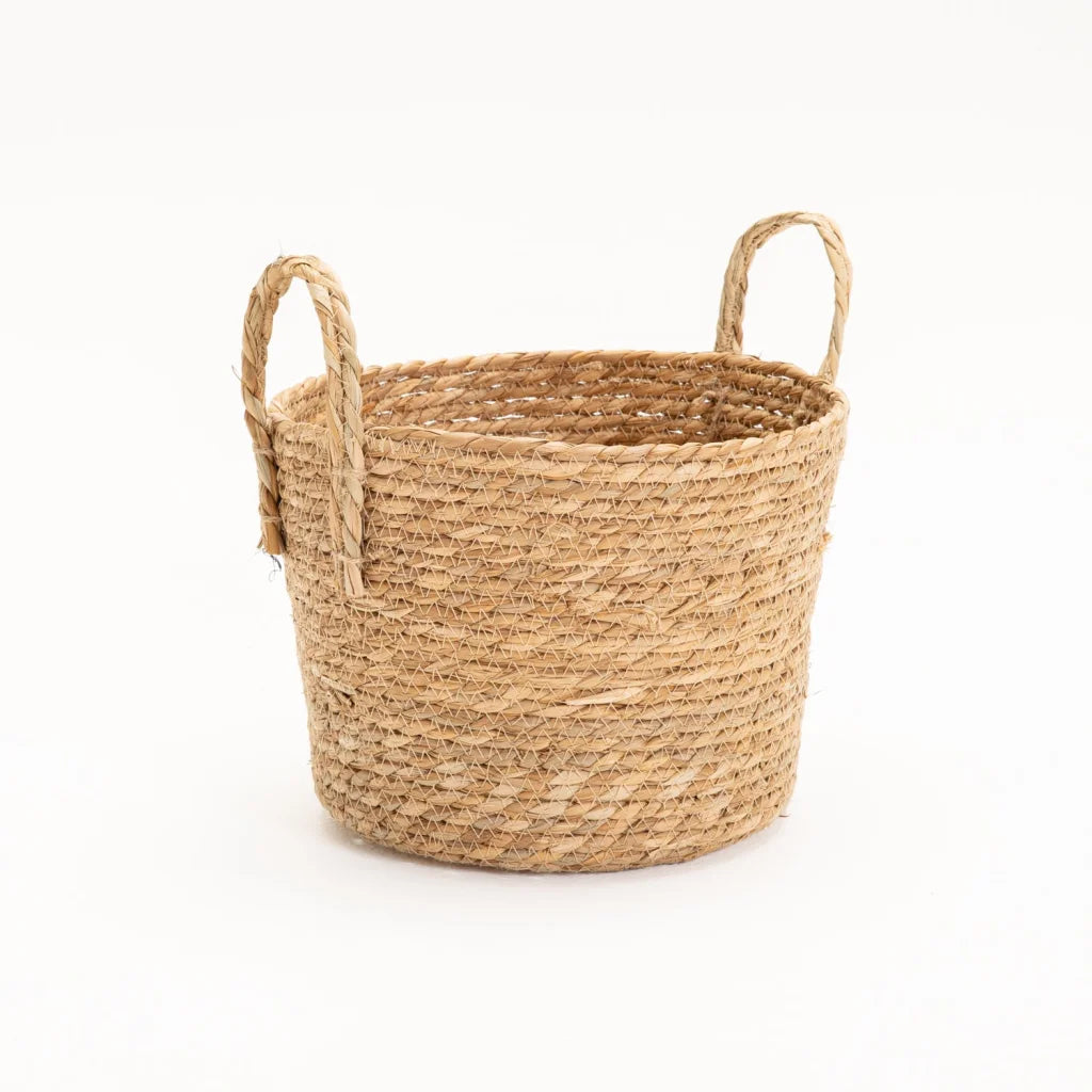 decofurn-furniture-cattail-leaf-basket-planter-k463-natural-woven-seagrass-318 Cattail Leaf Basket Planter K463 - Image 1