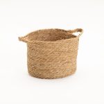 Cattail Leaf Basket Planter K464 - Natural - Image 2