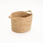 Cattail Leaf Basket Planter K464 - Natural - Image 4