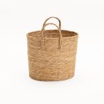 Cattail Leaf Basket Planter K464 - Natural - Image 9