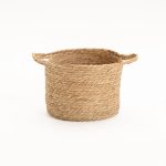 Cattail Leaf Basket Planter K464 - Natural