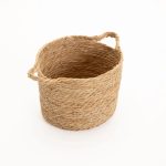 Cattail Leaf Basket Planter K464 - Natural - Image 5