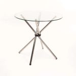 Coty 80Cm Round Glass Top Dining Table