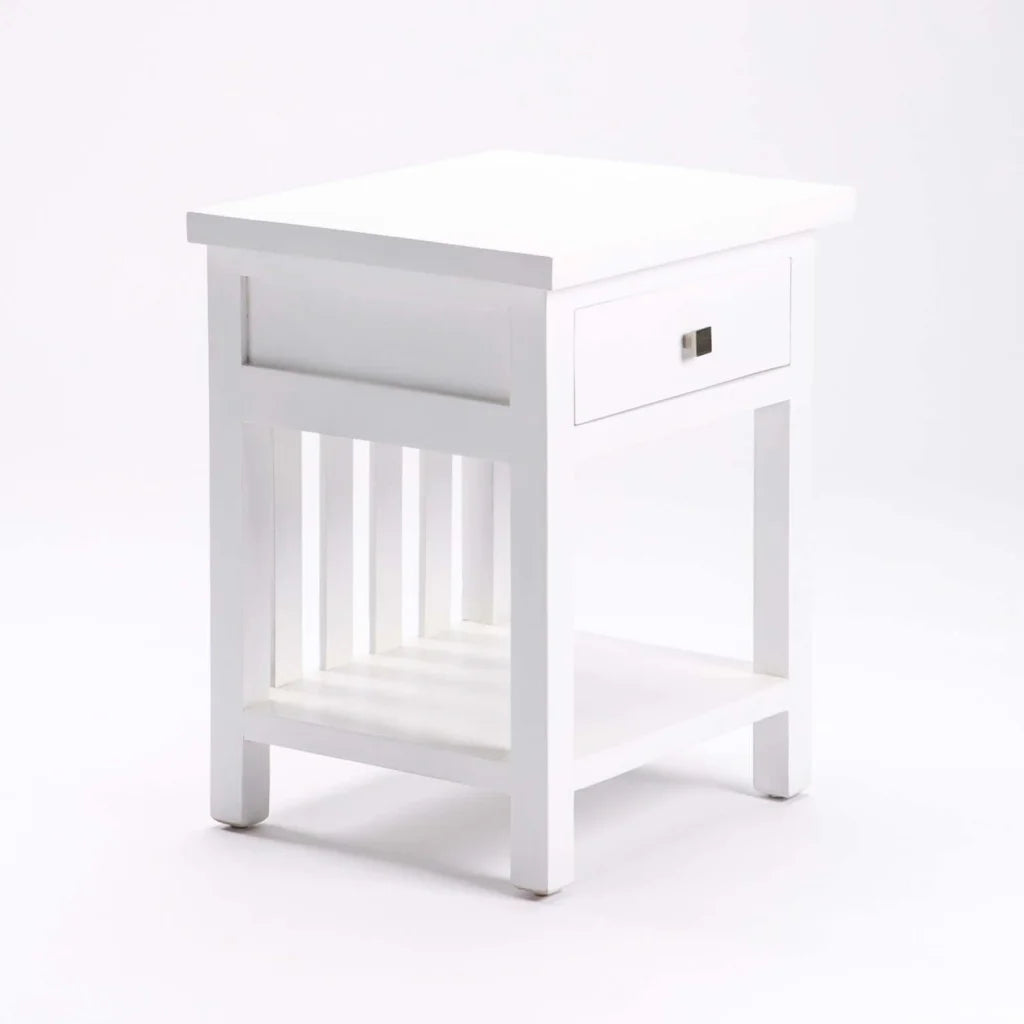 decofurn-furniture-dina-white-1-drawer-pedestal-395 Dina White 1 Drawer Pedestal - Image 1