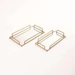 Fab Rectangle Set Of 2 Mirror Trays