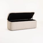 Fern Textured Fabric Storage Ottoman
