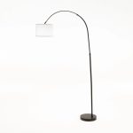 Floor Lamp Black Curved Metal Arc 180Cm H